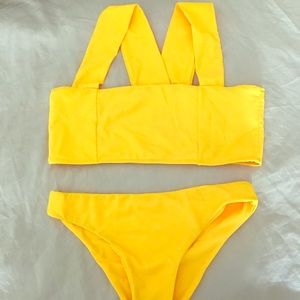 Bright yellow bikini